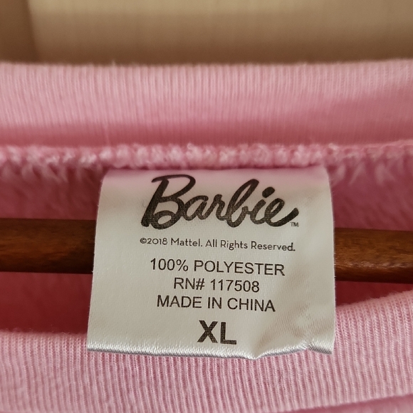 Barbie Light Pink Cropped Fleece Sweatshirt - Picture 2 of 3